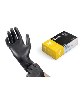 Disposable gloves SANTEX LATEX Black 1000units (powder FREE)