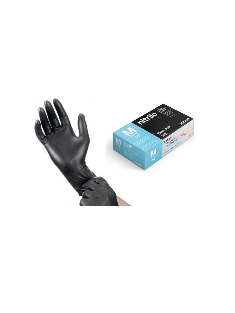 Tvirtos nitrilo pirštinės Santex Nitrile Flash Black (1000vnt.)