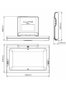 Mediclinics horizontal BABYMEDI changing station, satin (with ionizer)